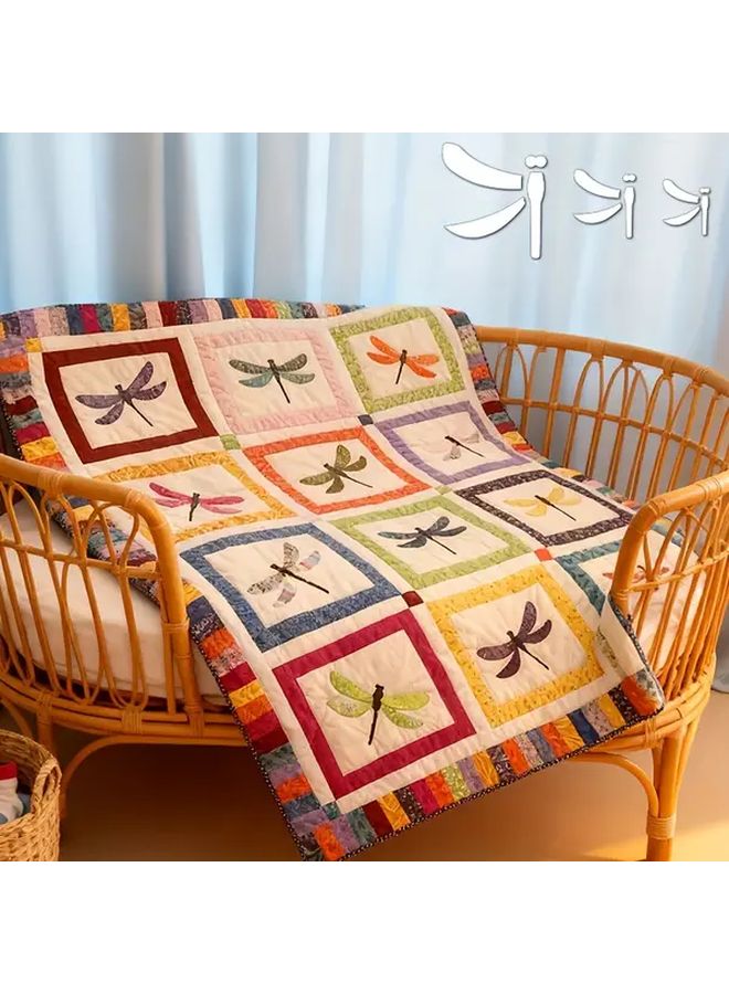 Dragonfly Quilting Template Set Of 4 Transparent PET For DIY Crafts Embroidery Size M - Image 1